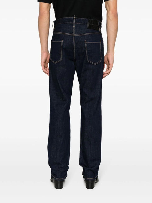 logo-patch slim-leg jeans